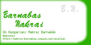 barnabas makrai business card